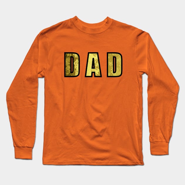 HAPPY Fathers Day Dad Gold Minimal Text Long Sleeve T-Shirt by SartorisArt1